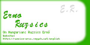 erno ruzsics business card